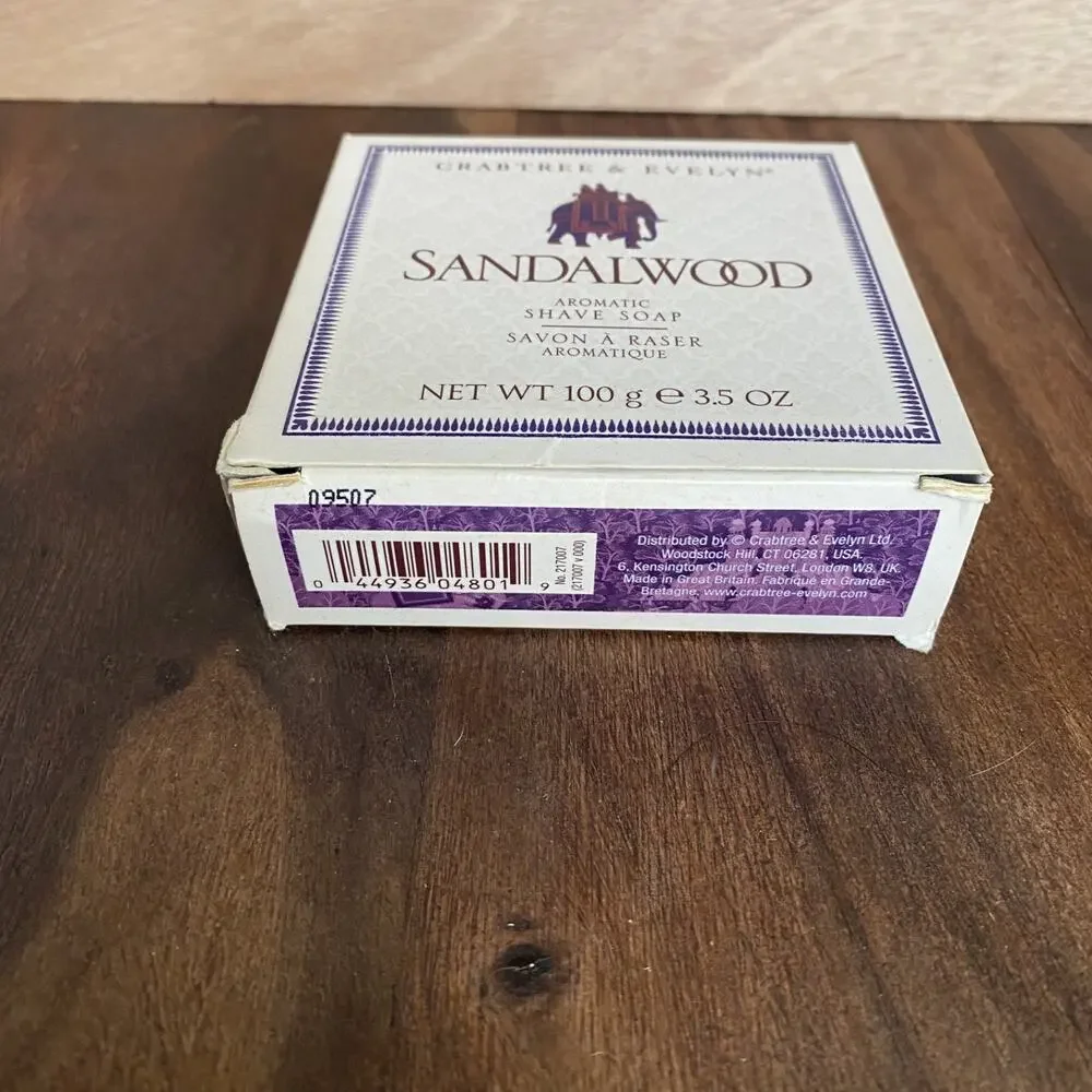 Crabtree & Evelyn for Men Sandalwood Aromatic Shave Soap Refill 3.5 oz NEW